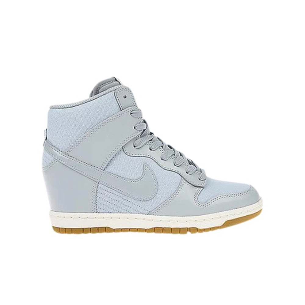 nike dunk sky hi gray blue wedge sneakers size 9.5